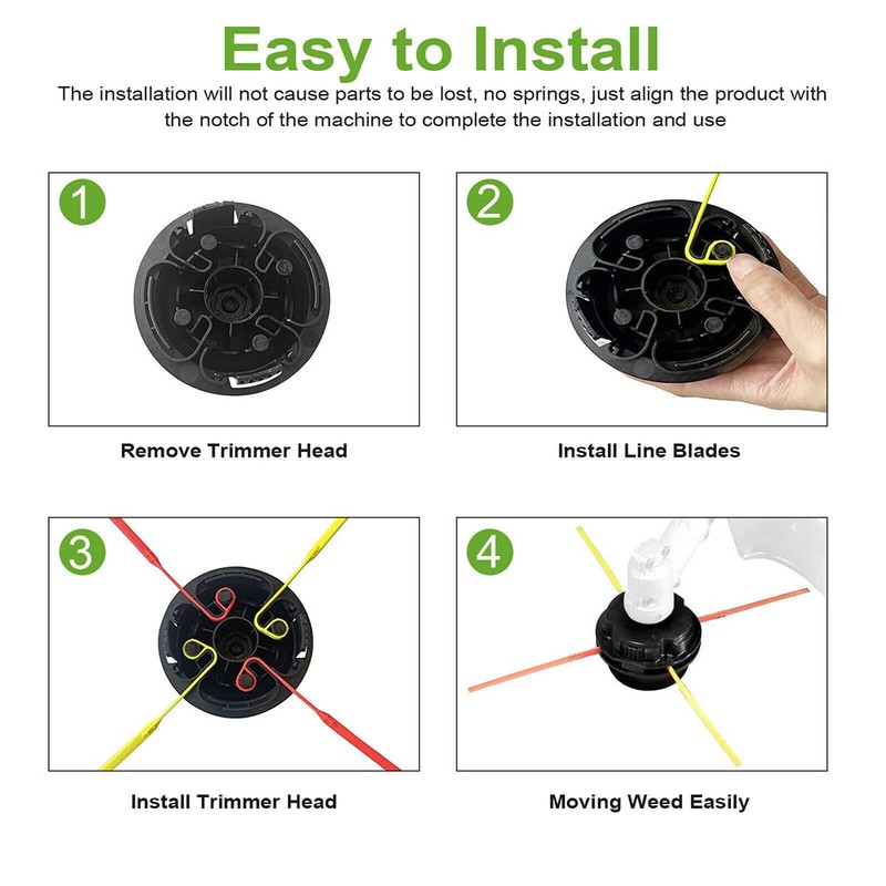 AIMALL 10PCS Household 9-Shaped Lawn Mower Blade - Flexible Plastic