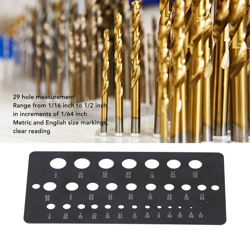 29 Hole Drill Gauge, Dual Measurement Scale, Quick and Easy