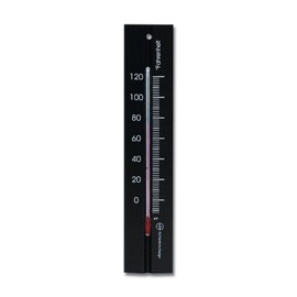 Analog Wall Thermometer Beechwood 7.8 inch Fahrenheit Temperature Scale (Black)