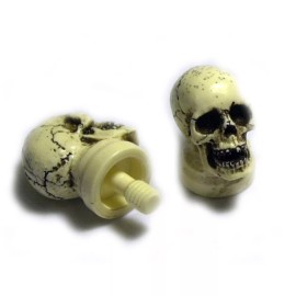 BawdyPartz Skull 3pc Joint Protectors 5/16x18 Pool Cue Billiards Skeleton Made in USA JP-B3