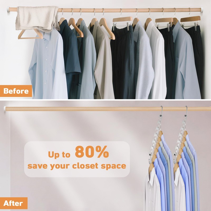 Meneicvy Clothes Hanger Space Saving for Closet Organize, 6 Pack