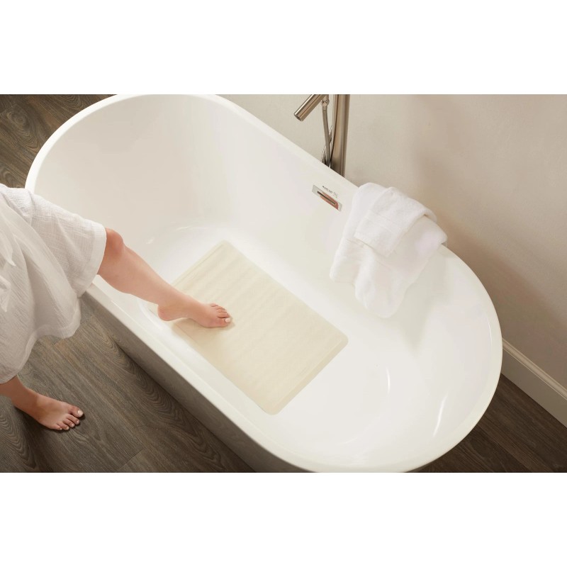 Rubbermaid Commercial Products Non Slip White Suction Backed Bath Mat
