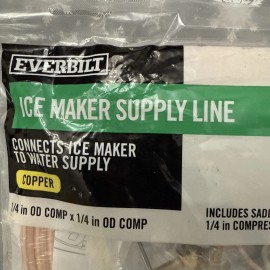 Everbilt Ice Maker Installation Kit Supply Lines Copper 1/4" x 15'