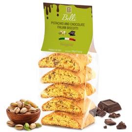 Italian Pistachio and Chocolate Biscotti | Made in Tuscany, Italy | Belli Traditional Semi Soft Biscuits