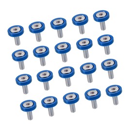 REPAIROCK 20pcs M6 Billet Aluminum Alloy Fender Bumper Washer Bolt Engine Bay Dress Up Fastener Licence Plate Decor Bolt Screw W/Wrench for Car Motorbike Blue Auto Replacement Parts