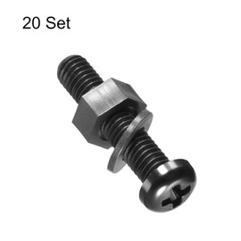 TA-VIGOR 20Pcs M5x30mm Nylon Screw Nut Washer Assortment Kit, Machine Screw Bolt, Waterproof Rustproof Insulation Bolts for Fixing Component, Industrial and Construction Fasteners, Black