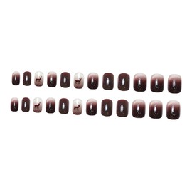 BIUDECO 72pcs Christmas False Nails Pre-glued Tips Cute for Holiday Parties Full Cover Fake Fingernails for Women and Girls Water Resistant and Easy to Apply
