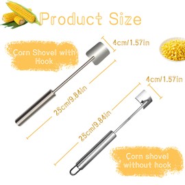 Pack of 2 Corn Peeler, Stainless Steel Corn Corn, Corn Peeler, Corn Cob Remover Tool, Corn Cob Remover with Long Handle for Removing Corn on the Cob, for Salad Preparation in the Kitchen