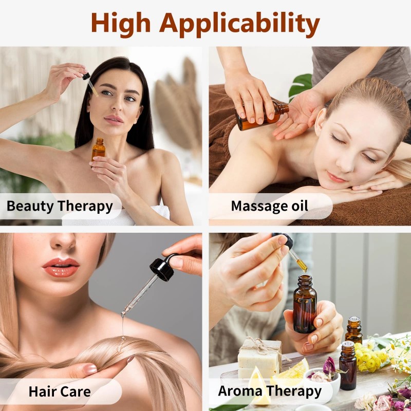 Keywing 36Pack 2oz Dark Amber Dropper Bottles - 60ml Tincture