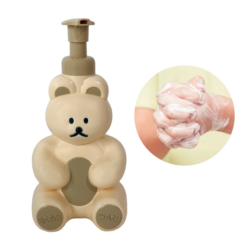 Foam Pump Bottle Cute Bear Shape Large Capacity Foaming Soap