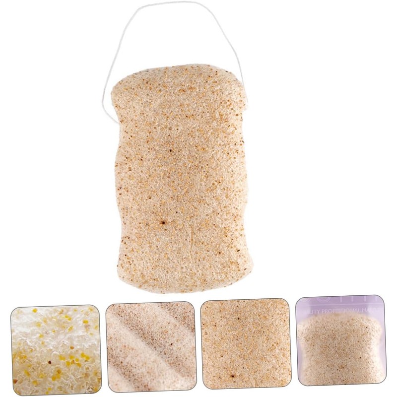 Healvian Esponja Facial de Konjac Beige para Limpieza Profunda y