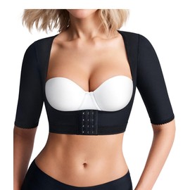 BRABIC Women's Shapewear Tops Post Surgery Compression Sleeve for Arm Shaper (Black, X-Large)