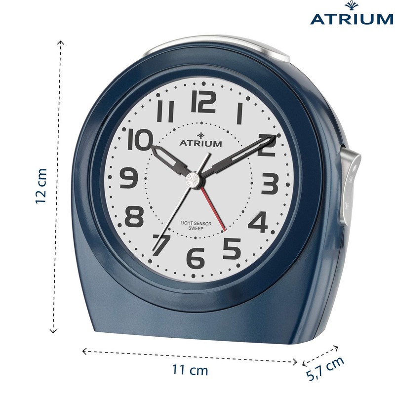 Atrium A451-5 Analogue Quartz Alarm Clock without Ticking with Automatic