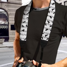 TOADDMOS Dog Music Notes Adjustable Universal Shoulder Camera Strap for Women Men Photographers Gifts 2" Wide Comfortable Crossbody Neck Camera Straps
