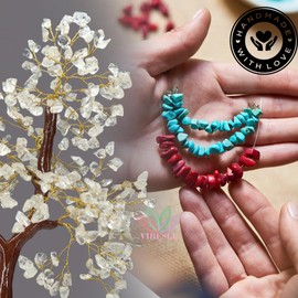 VIBESLE Clear Quarts Tree - Stones and Crystals - Quartz Tree - Positive Energy - Spirtual Things - Good Luck Gifts - Tree of Life Decor - Positive Energy Crystals - Rieki Healing - Gift