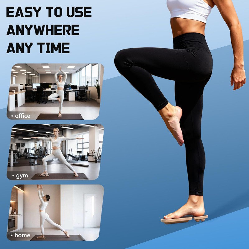 Ankle Balance Board - Premium Solid Birchwood Foot Strengthener for