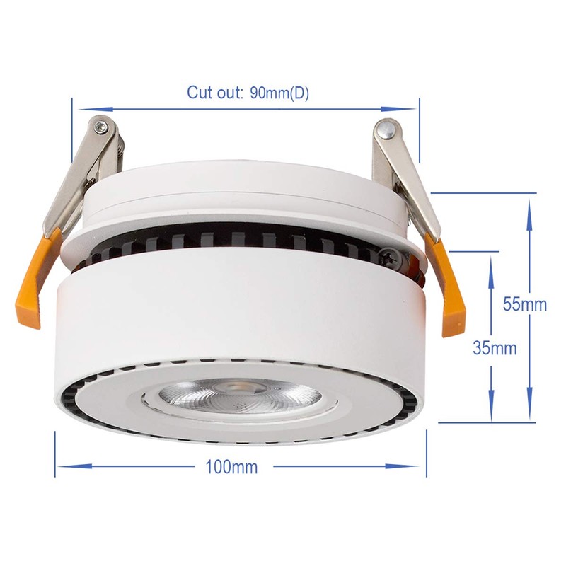 Dr.lazy Indoor 12W LED Recessed Ceiling Spotlights, Ceiling Spots, recessed