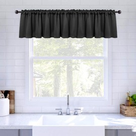 MIULEE - cortina oscurecedora con bolsillo para barra de cénsula, aislamiento térmico, para ventana pequeña, recámara, 52 x 18 pulgadas, 1 panel, decoración de Halloween, color negro
