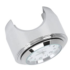 Reloj de Moto Universal - Montaje de Motocicleta, Redondo, Aluminio, Resistente Al Agua, Luminoso para Manillar de 7/8 en 1 en (Blanco)