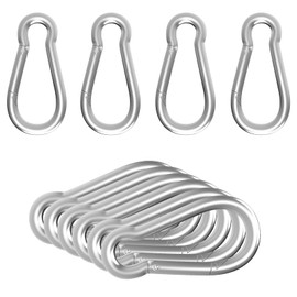 10-Pack M6 Carabiners Clip Heavy Duty Spring Snap Hook, 2.35Inch Galvanized Steel Carabiner, Safety Quick Links Snap Hooks, Spring Clips for Swing Hammock Camping Keychain Outdoor