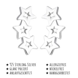 Monkimau Girls' Earrings Star Stud Earrings 925 Sterling Silver, Sterling Silver