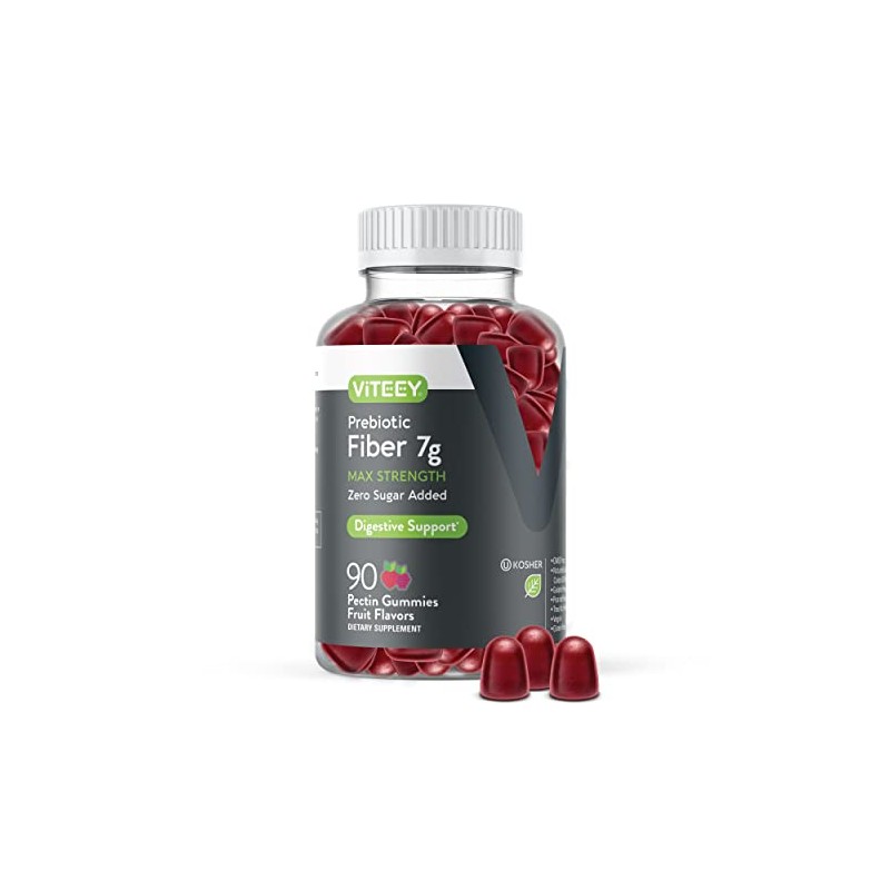 Viteey - Gomitas prebióticas de fibra para adultos, 7 g