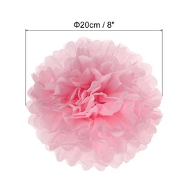 PATIKIL 8" Tissue Pom Poms Flowers, 5 Pack Paper Flower Ball for Wedding Bridal Shower Birthday Bachelorette Party Backdrop Decoration, Light Pink