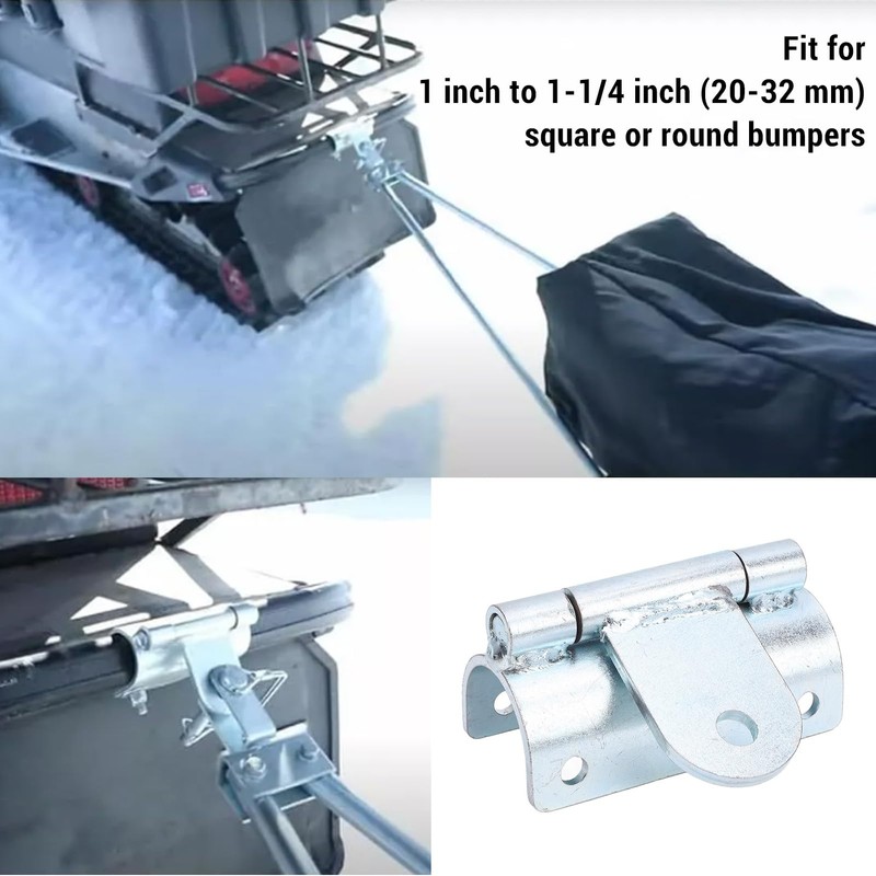 Snowmobile Bumper Hitch, Universal Snowmobile Bumper Tow Hook Replacement for