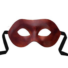 Andracor Venetian Mask - Colombina Liscia Brown Venetian Leather Mask