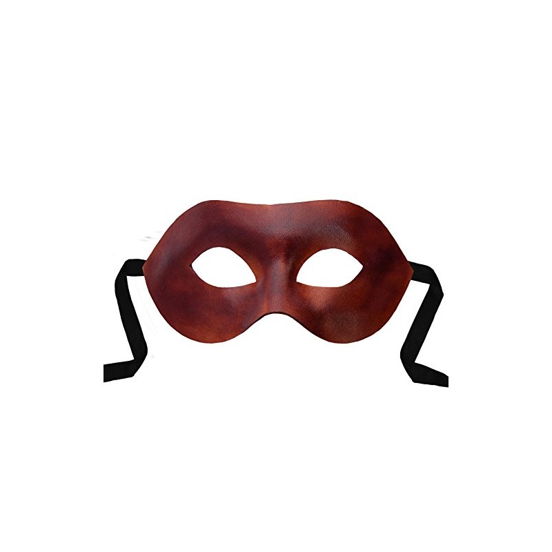 Andracor Venetian Mask - Colombina Liscia Brown Venetian Leather Mask