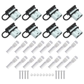cnaodun - Juego de 8 conectores Anderson de calibre 6-10, 50 A, 12-36 V, batería, conector rápido, batería gris, desconexión rápida, arnés de cables, kit de enchufe para cabrestante, coche, remolque, conductor, dispositivos eléctricos