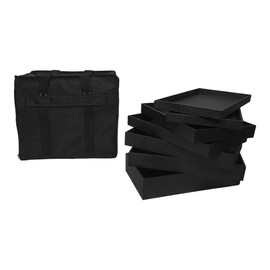 MH GLOBAL 12 Pc 1'' Deep Tray in a Jewelry Travel Salesman Sample Display Carrying Case
