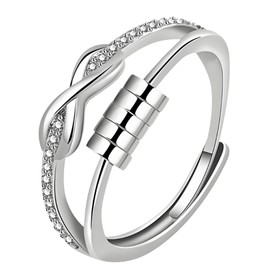 Fidget Ring,Adjustable With Spinner Rings,Can Relief Sleep Stress Calmi Mood adhd Aids Jewelry,Thumb Twist Hope Hug Ring,for Anxiety Women Teen Girls Mum Daughter Mother Ladies Kids Unusual Gifts