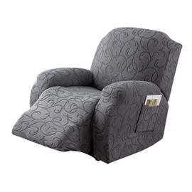 YUEANG 4 Pieces Recliner Cover Stretch Sofa Slipcover, Sofa Couch Cover for Reclining Couch 1 Seat, Washable Furniture Protector with Elastic Bottom for Kids, Dog