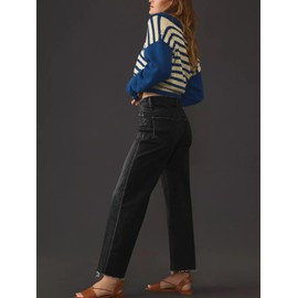 KUNMI Jeans for Women Wide Leg Baggy High Waist Boyfriends Straight Leg Stretchy Denim Pants Trendy Fall 2025