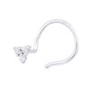 0.03 Carat 3-Stone Diamond Nose Pin Stud in 14K White