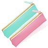 Luckious 2 Pcs Leather Pencil Pen Case Pouch - Slim