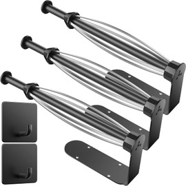 3 Pack Paper Towel Holder Under Cabinet + 2 Towel Robe Hooks, Single Hand Operable Wall Mount Paper Towel Holder with Damping Effect, Adhesive or Drilled Paper Roll Holders for Kitchen, Bathroom, RV