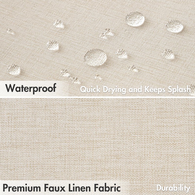 MIULEE Extra Long Linen Shower Curtain 96 Inches Long with