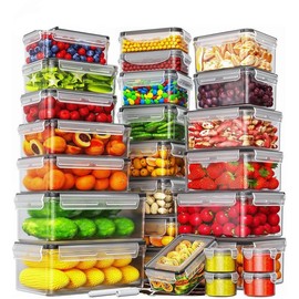 [Local Stock] AISOON 40 Pcs Airtight Food Storage Containers Set with Lids (20 Containers & 20 Lids), Leakproof Plastic Meal Prep Container Reusable, BPA Free Kitchen and Pantry Organization - Labels & Pen Utensils