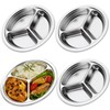Pack of 2 Round Divided Dinner Plates, Stainless Steel, 24