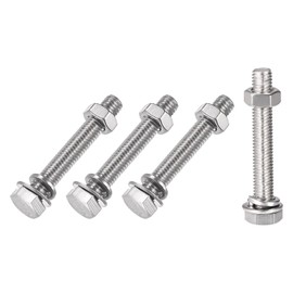 METALLIXITY Hexagonal Head Screws Bolts Nuts Flat and Lock Washers Kit (M8 x 50 mm) 4 Set 304 Stainless Steel Assortment Kit - for Home Appliance
