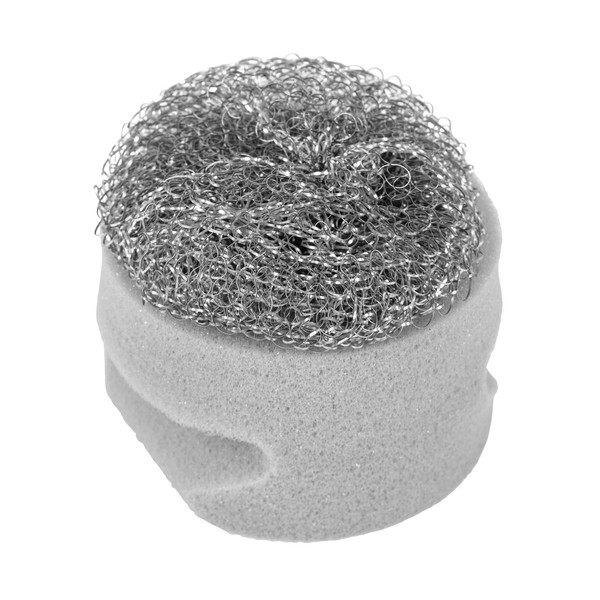 Fairy Platinum Easy Grip Dual Sponge with Stainless Steel Wool Scourer, Pack of 2, Grey, One Size 518945