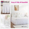 RIMELA White Bed Skirt Queen Size 15 Inch Drop, Elastic