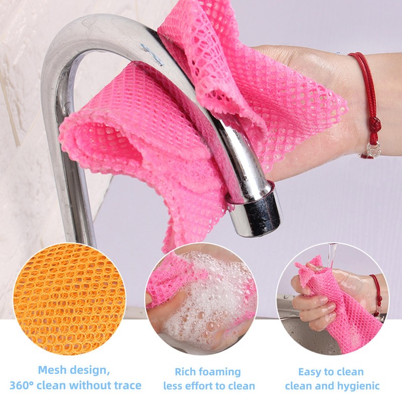 WHTCHSU Heavy Duty Dish Scrubbers, Non-Scratch Scouring Pads - Odorless