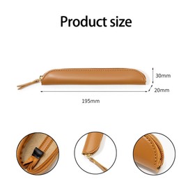 Kaizuca Pack of 2 ballpoint pen case, PU leather pencil case, small leather pencil case, with zip, for fountain pen, pen case, ballpoint pen, green, blue, B