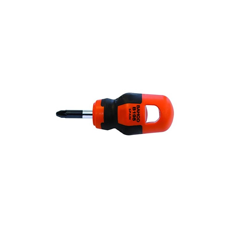Bahco B195.902.025"Stubby Pozidriv Screwdriver, Multi-Colour, PZ2 x 25 mm