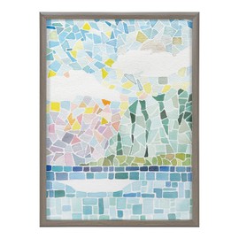 Kate and Laurel Blake One Fine Morning Framed Printed Glass Wall Art by Janet Meinke-Lau; 18x24 Gray; Tranquil Calming Muted Landscape Art