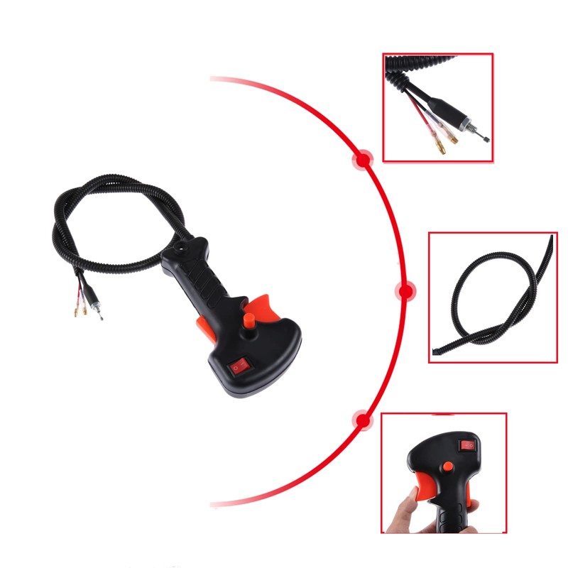 Hicello Strimmer Trimmer Handle Switchwith Throttle Trigger Cable for Strimmer