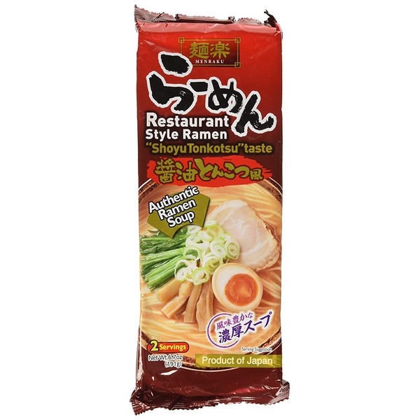 Hikari Menraku Tonkotsu Ramen Noodles, Shoyu, 6.7 Ounce